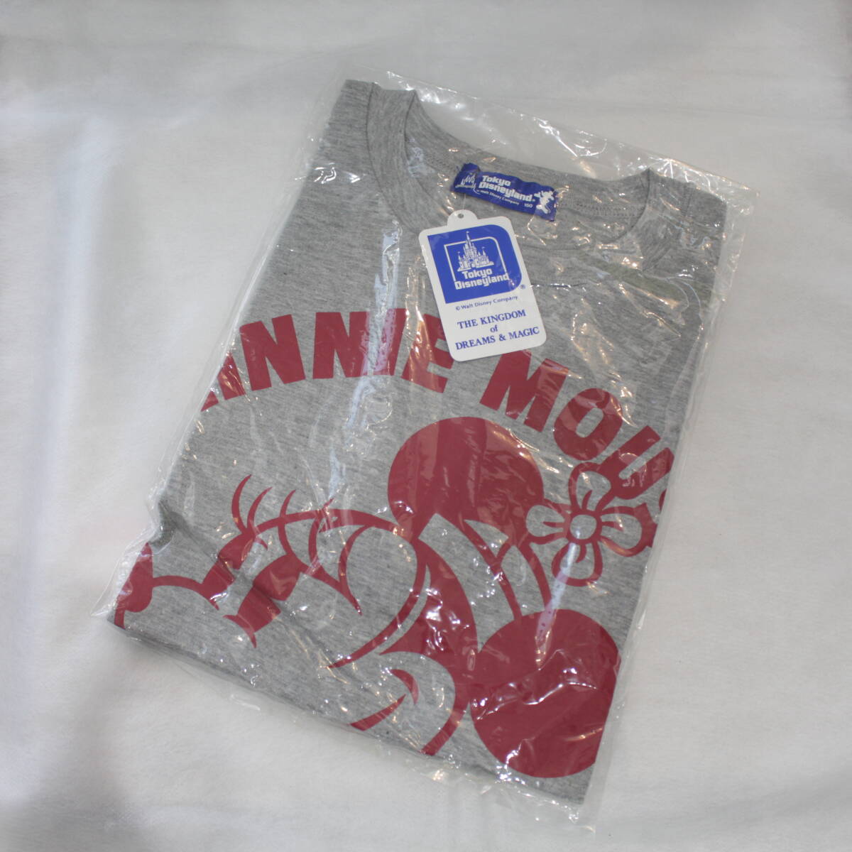 未使用保管品 ディズニー公式 Tokyo Disneyland 20周年 キッズ Tシャツ 150 グレー ミニー D021拍卖