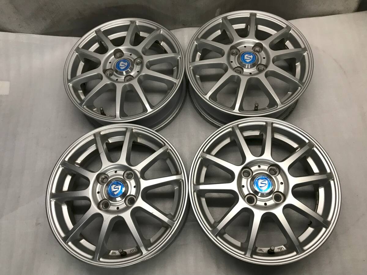 S エス アルミホイール 14インチ 14×4.5J +43 PCD 100 4H 中古 キャンバス ワゴR N-WGN N ウェイク ソリオ N-BOX N-ONE等拍卖