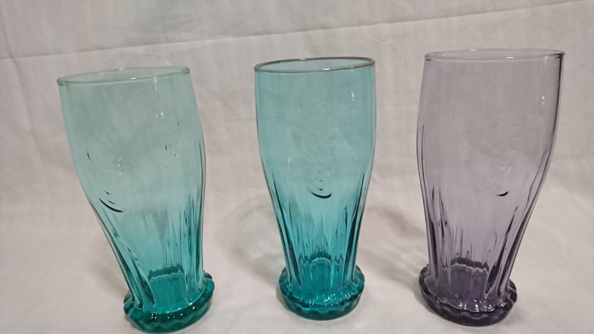 コカ・コーラ カラーグラス3点拍卖