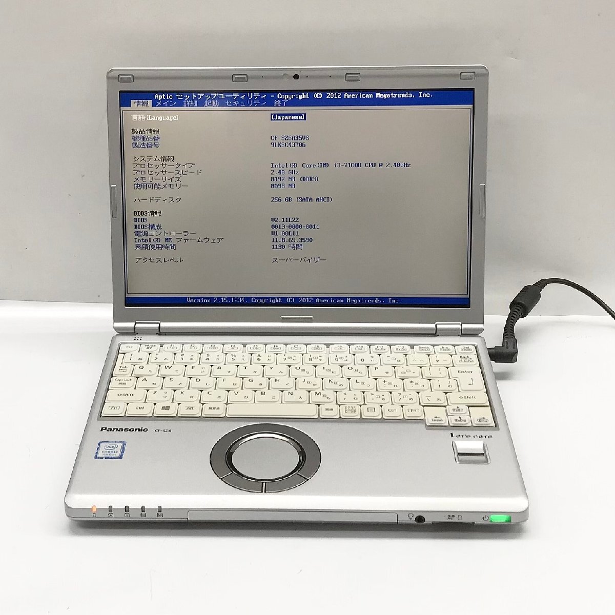 NT: Panasonic CF-SZ6A35VS Corei3-7100U 2.40GHz/8GB/SSD:256GB/ 無線ノートパソコン拍卖