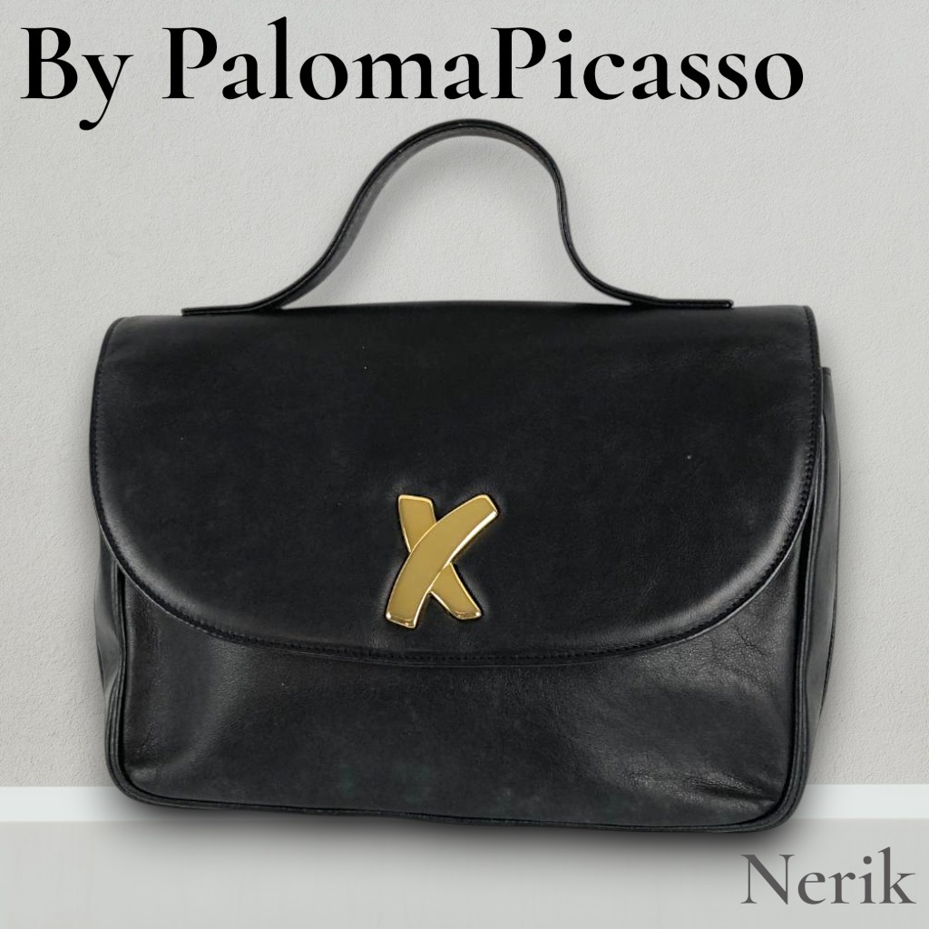 高級 By PalomaPicasso パロマピカソ ハンドバッグ ブラック 上品 ブランド ラグジュアリー 送料無料!拍卖