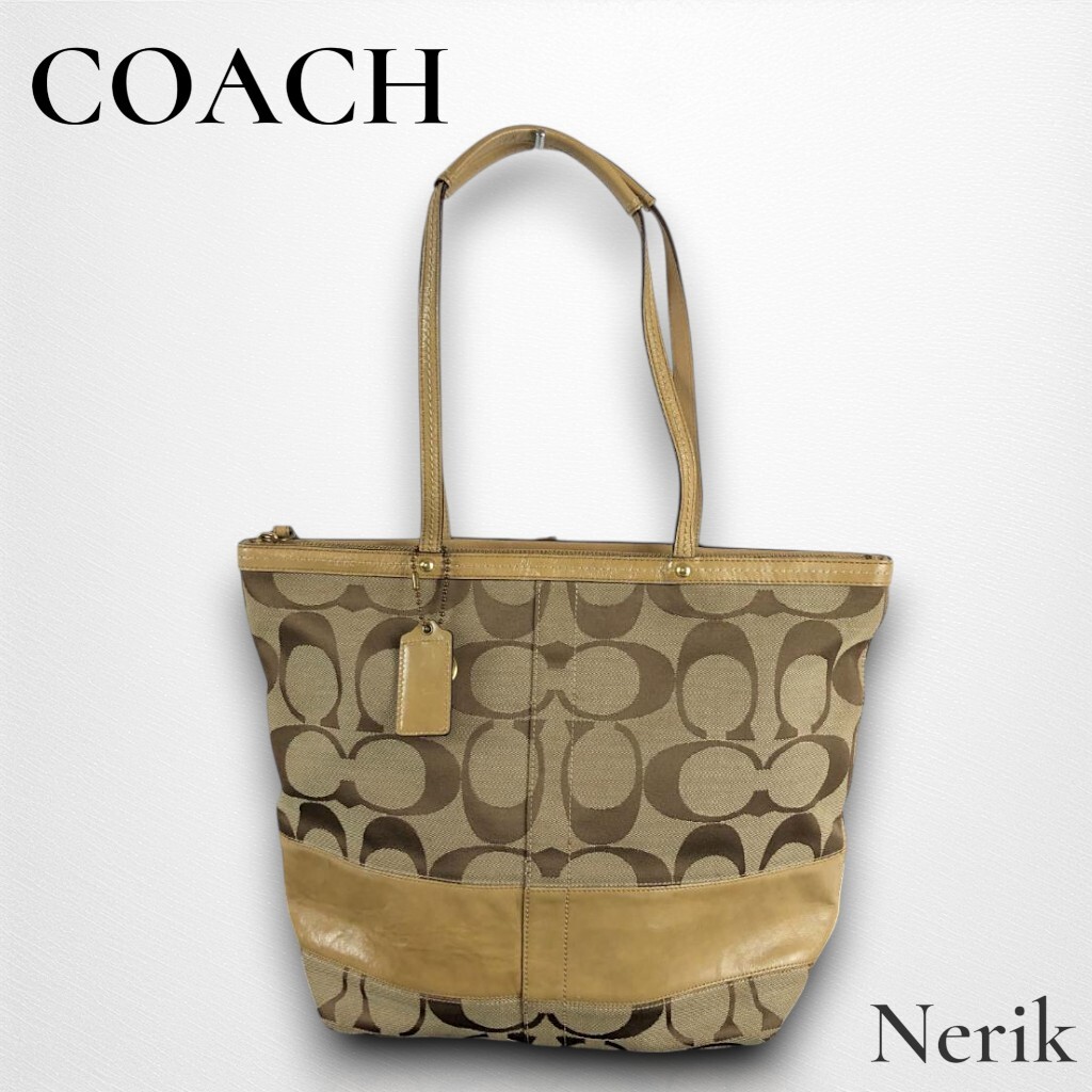 【人気】 COACH コーチ シグネチャー ハンドバッグ ベージュ レディース ブランド 高級 エレガント 送料無料!拍卖