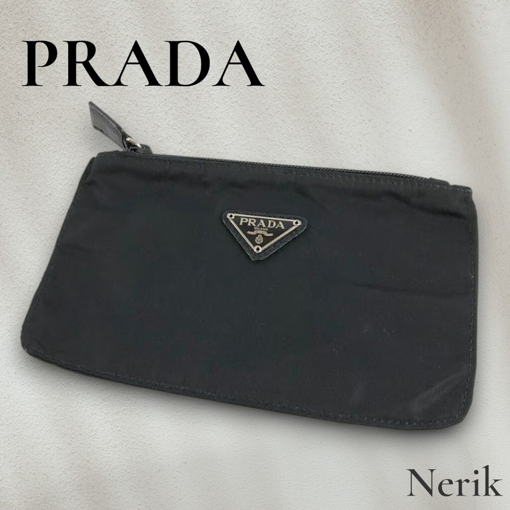 人気 PRADA プラダ ポーチ 小物入れ ブラック レディース ブランド 高級 エレガント 送料無料!拍卖