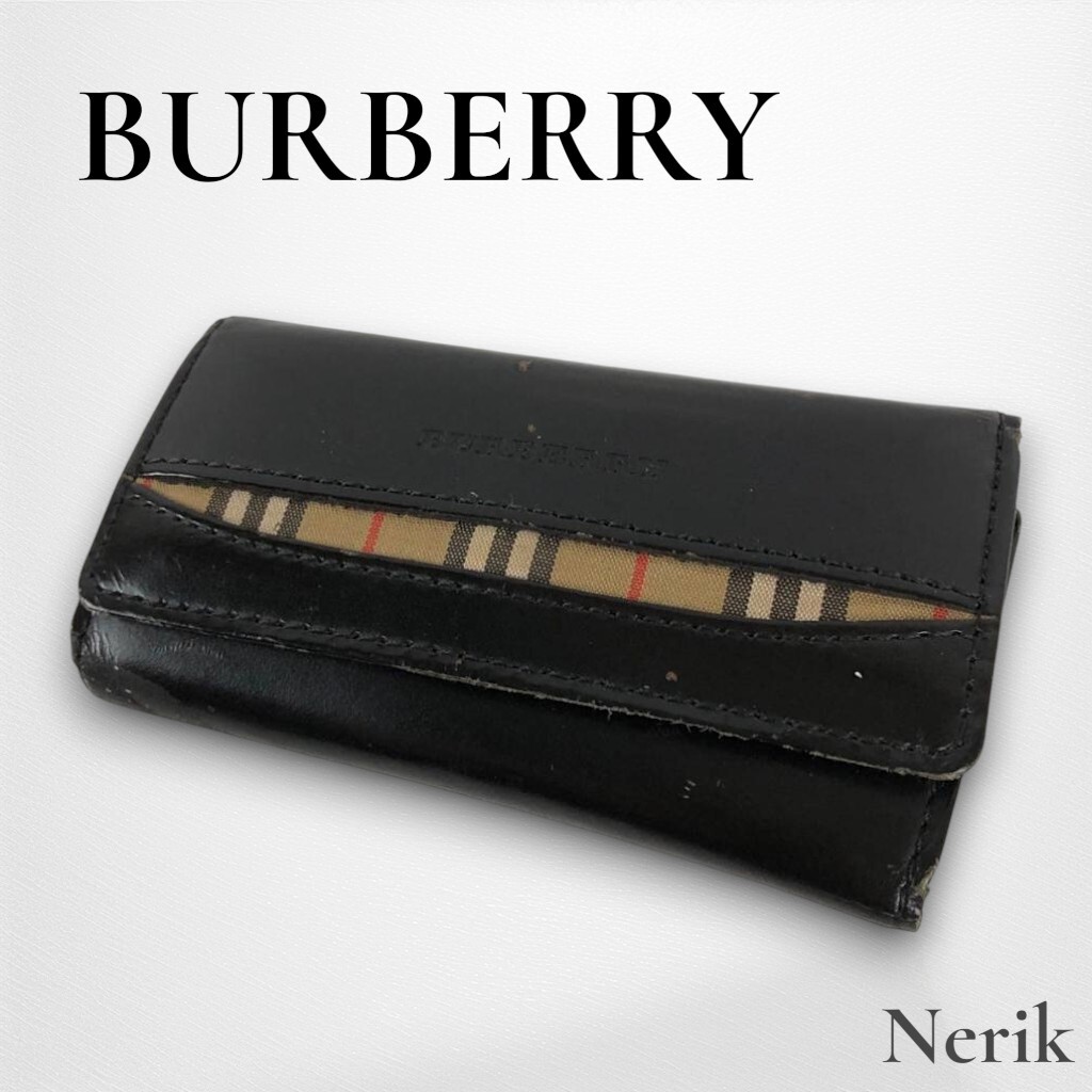 【人気】BURBERRY バーバリー ノバチェック キーケース ブラック ブランド 高級 エレガント 送料無料!拍卖