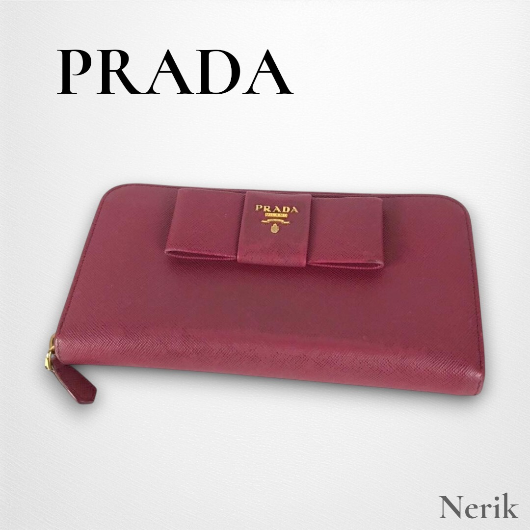 【人気】 PRADA プラダ 長財布 ピンク 小物 レディース ブランド 高級 おしゃれ 送料無料!拍卖