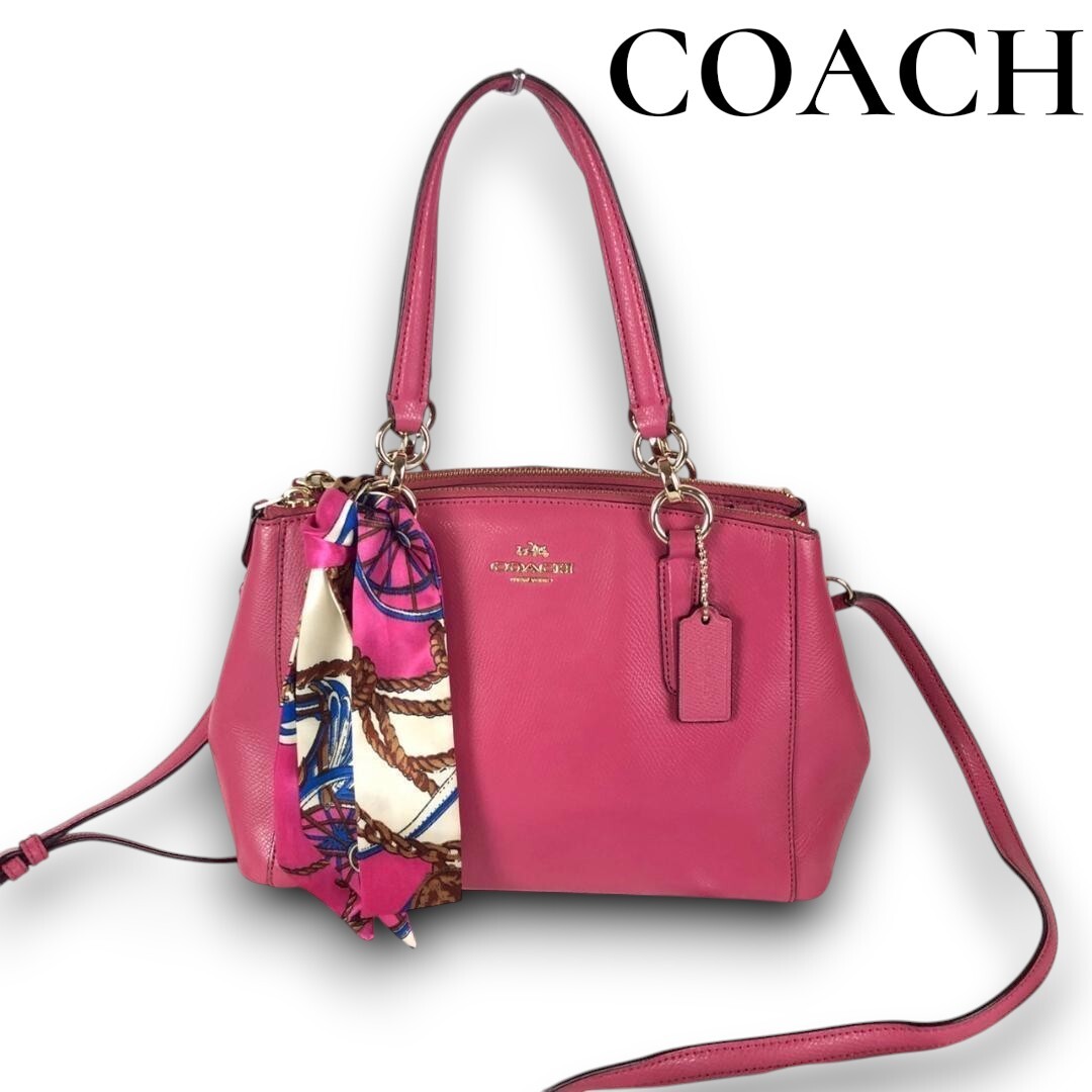【人気】 COACH コーチ 2way ショルダーバッグ ピンク レディース ブランド おしゃれ 高級 送料無料!拍卖