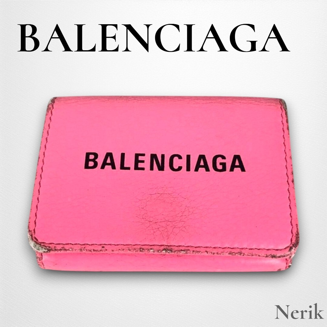 【人気】 BALENCIAGA バレンシアガ ミニウォレット 財布 ピンク レディース 高級 エレガント 送料無料!拍卖