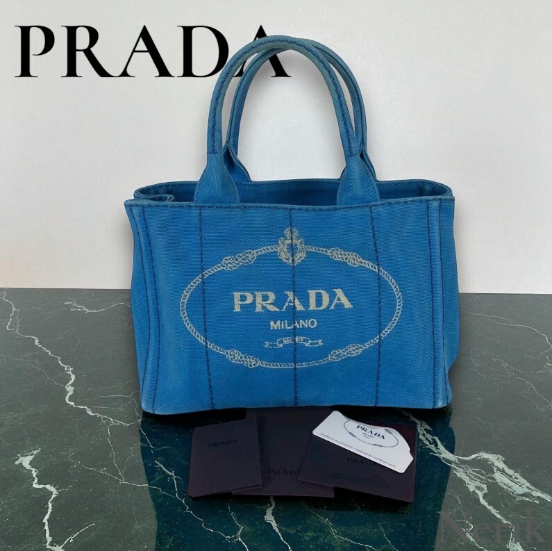【人気】 PRADA プラダ カナパ ハンドバッグ ブルー レディース ブランド 高級 エレガント 送料無料!拍卖