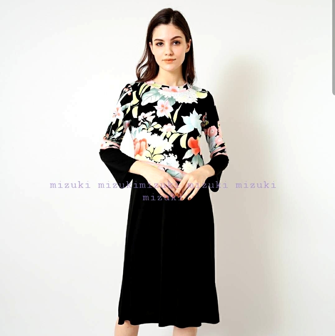 【未使用】レオナール 極近年 カンカン ロングワンピース 42拍卖