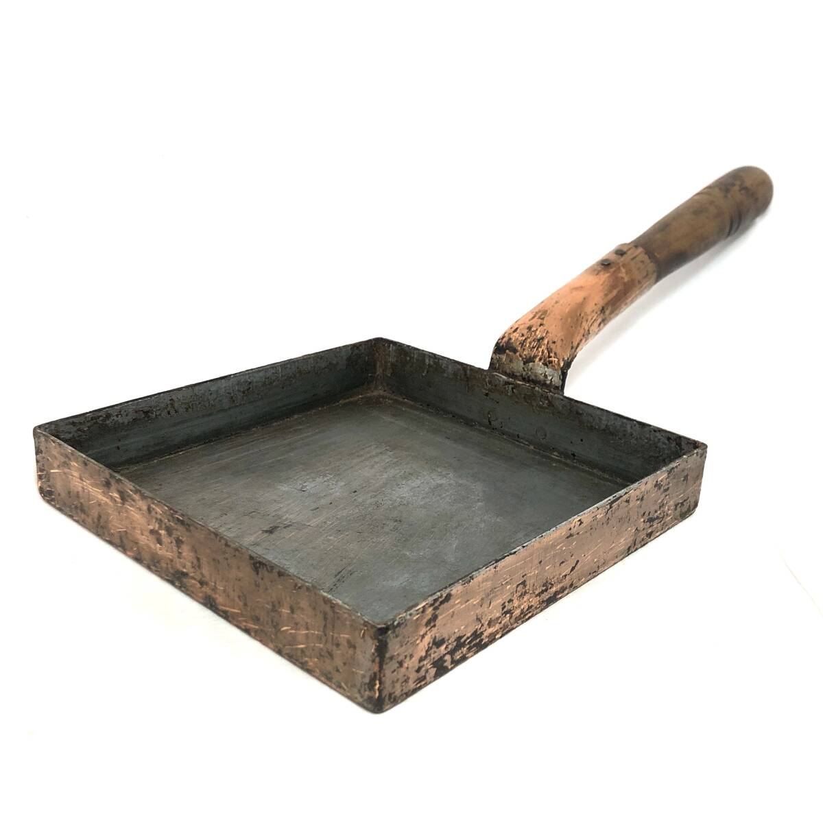 *銅製 卵焼き器 正方形 約21cm×21cm 玉子焼き器 出汁巻き 厚焼き 調理器具 フライパン 業務用 料亭 割烹 日本食 料理 店舗 キッチン拍卖