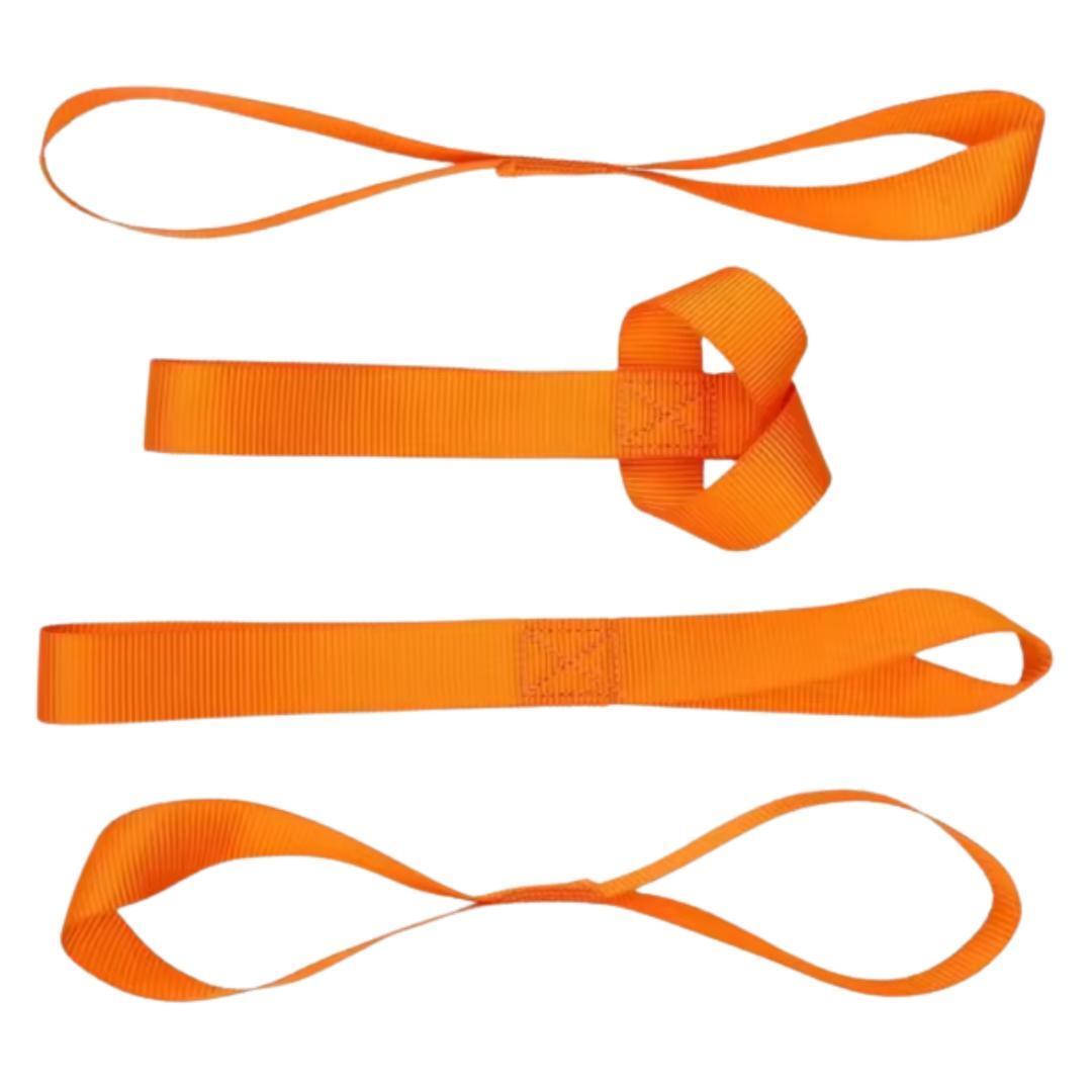 タイダウンストラップ サブベルト 4本セット 29.5cm オレンジ バイク トランポ 積載 輸送 傷防止 ストラップ ソフトループ 管理E3拍卖
