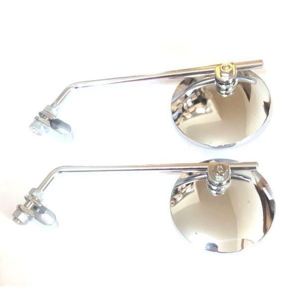 DT1タイプ バンドミラー バックミラー メッキ ビンテージ 4インチ クランプ 留め ミラー 旧車 クラシックミラー 管理D1拍卖