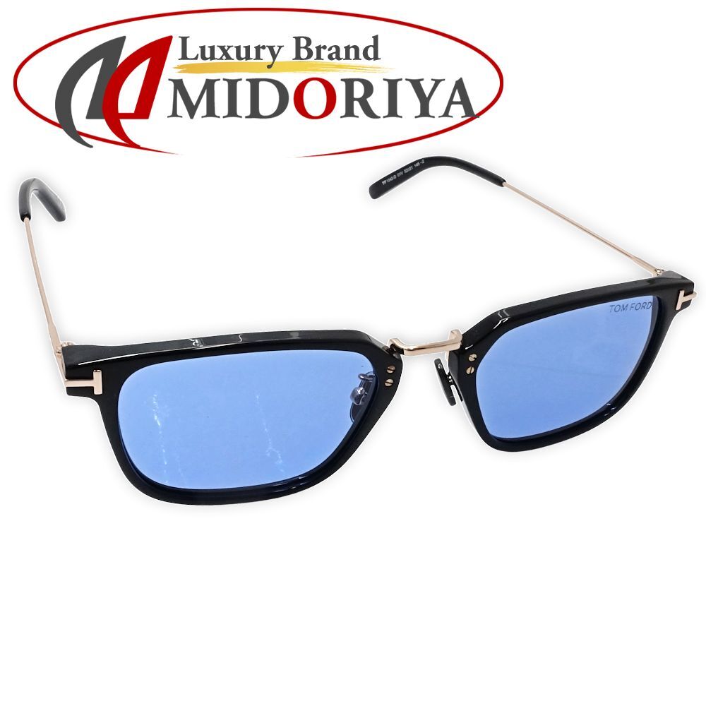 TOM FORD トムフォード サングラス スクエアー TF1042D 52□21 145 プラスチック ブラック ブルーレンズ レディース/181619【中古】拍卖