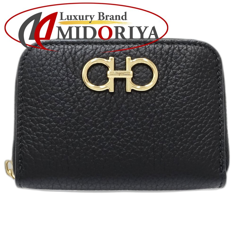 【中古】Salvatore Ferragamo サルヴァトーレフェラガモ コインケース 220406 ダブルガンチーノ カーフ NERO レディース /181612拍卖