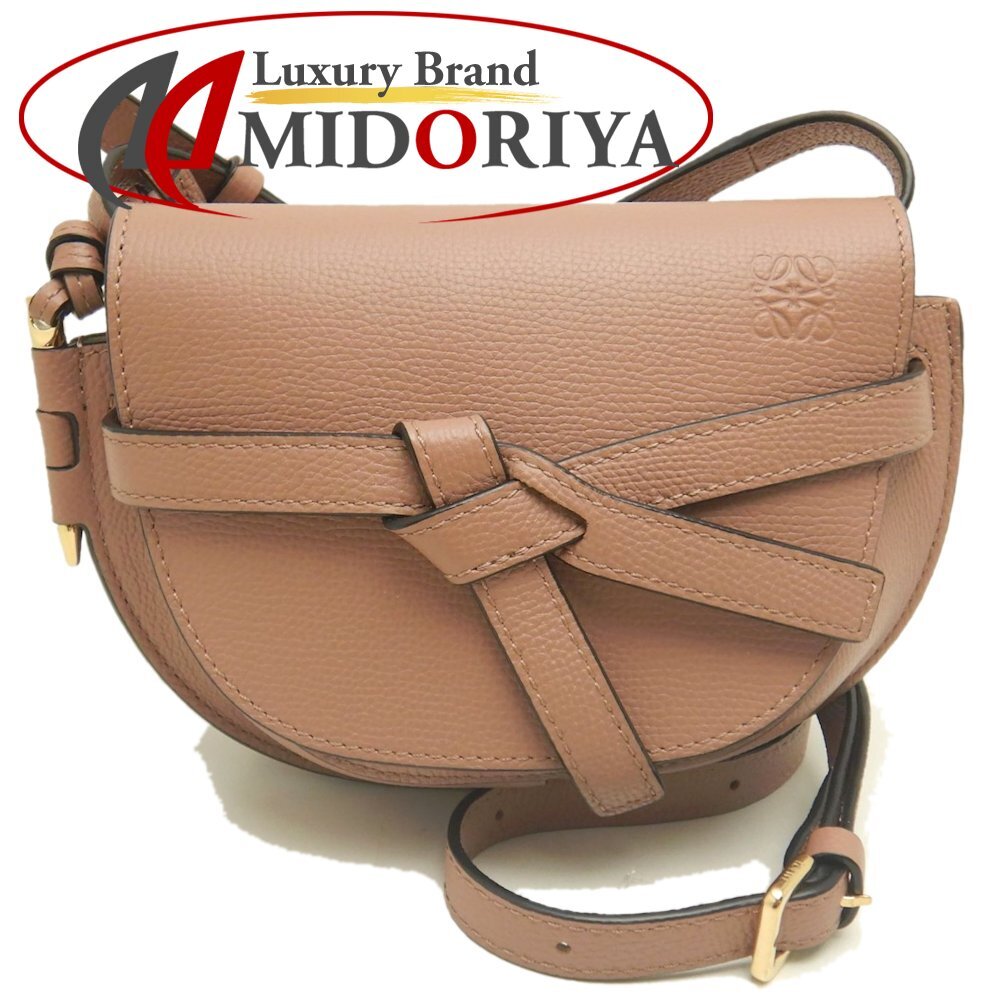 LOEWE ロエベ ゲートデュアルバッグミニ 321.12.U62 ショルダーバッグ レザー ピンクベージュ レディース /253196【中古】拍卖