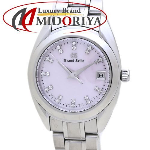 SEIKO セイコー グランドセイコー 22Pダイヤモンド ピンクシェル STGF277 4J52-0AC0【磨き済/電池交換済】【中古】腕時計 レディース/40085拍卖