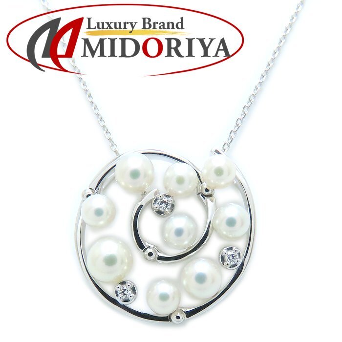 TASAKI 田崎真珠 パール ネックレス 真珠 ダイヤモンド K18WG ホワイトゴールド レディース/294274【中古】拍卖