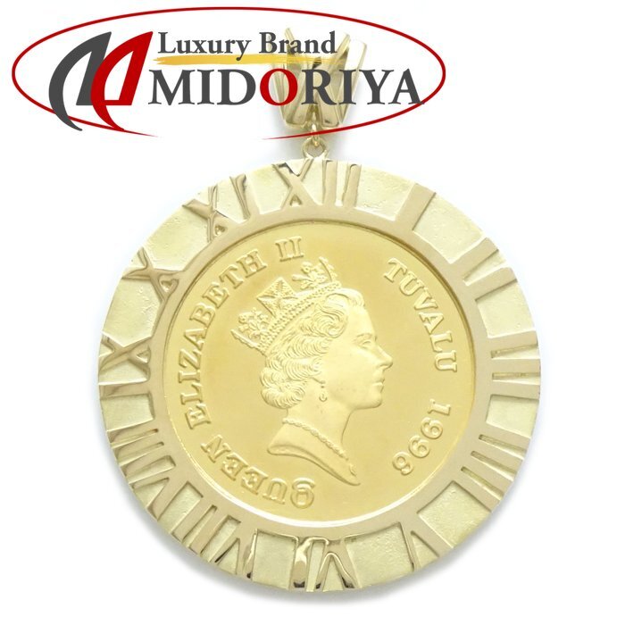 K24 1/2oz ツバル ホース コイントップ 金貨 エリザベス 50ドル K24YG イエローゴールドxK18YG イエローゴールド /78959【中古】拍卖