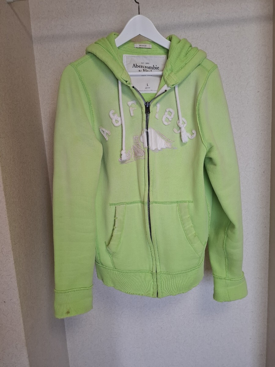 Abercrombie&Fitch Lパーカーライトグリーンめっちゃカッコいいですよ!お買い得です!格安!お役立てくださいませ。拍卖