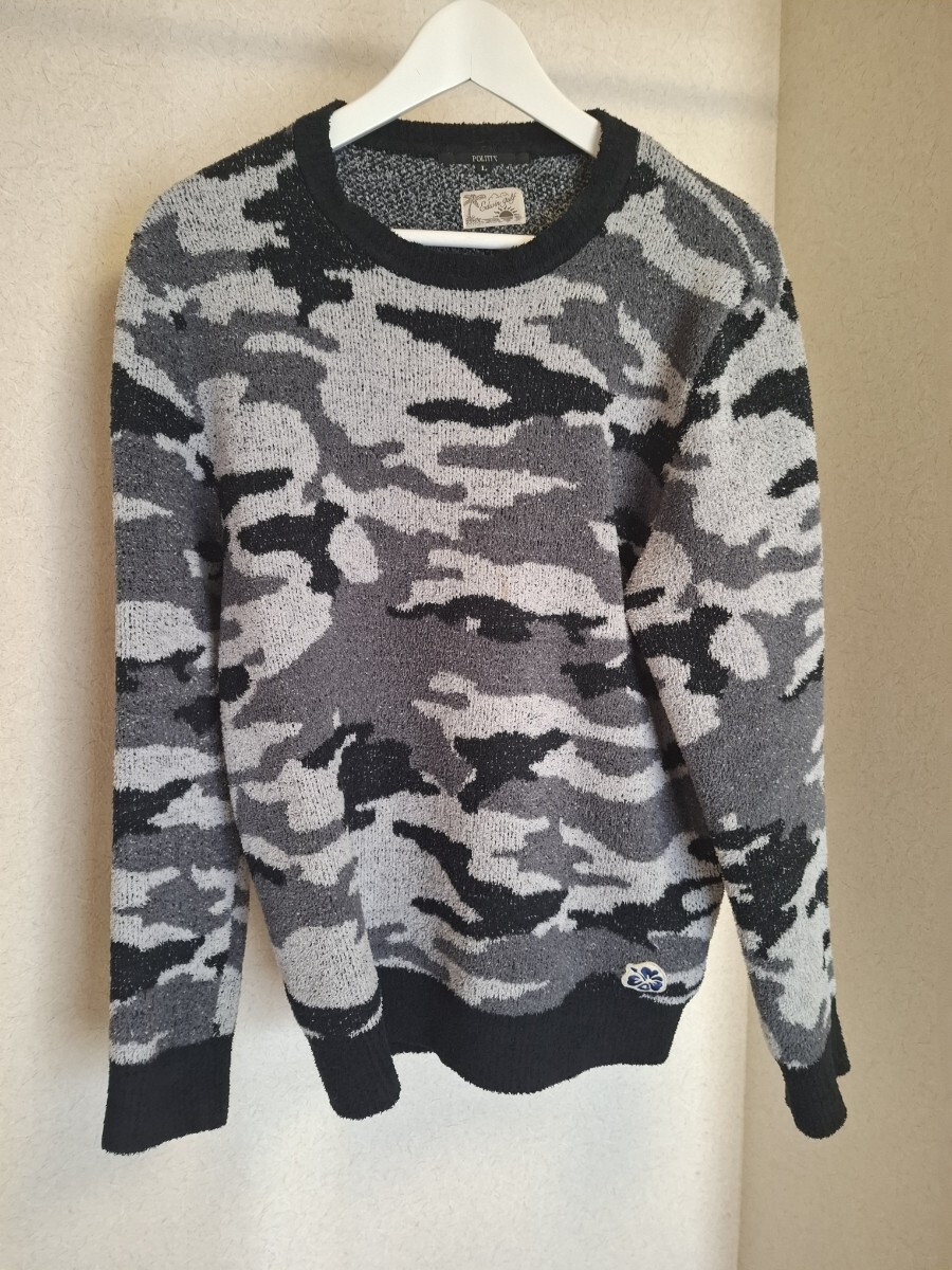 EDWINGOLF ニット セーター 長袖グレー迷彩色めっちゃカッコいいですよ!お買い得です!格安!ほぼ新品!拍卖