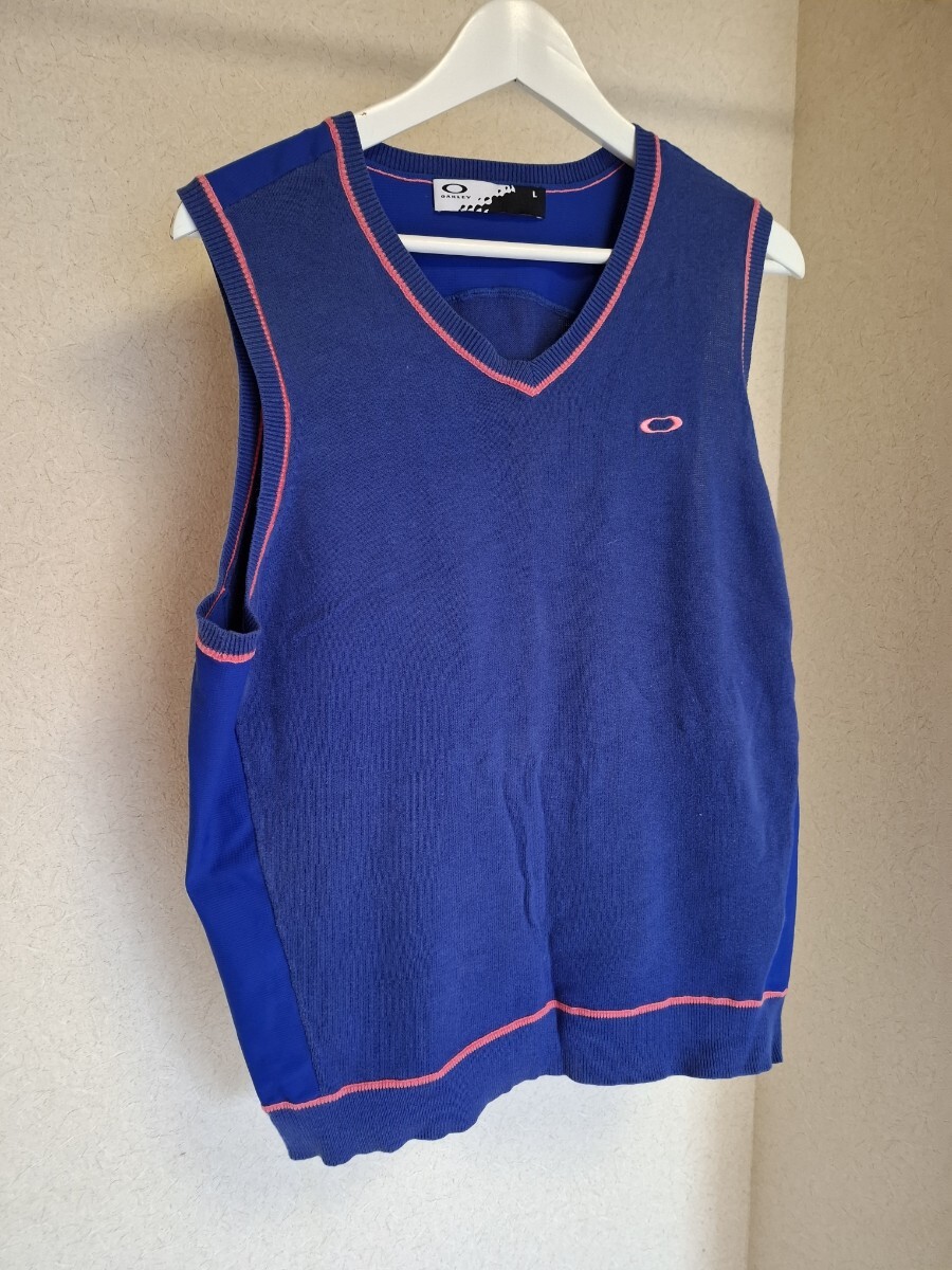 オークレイ ニットベスト ゴルフ GOLF ゴルフウェア Vネック ネイビー格安!拍卖