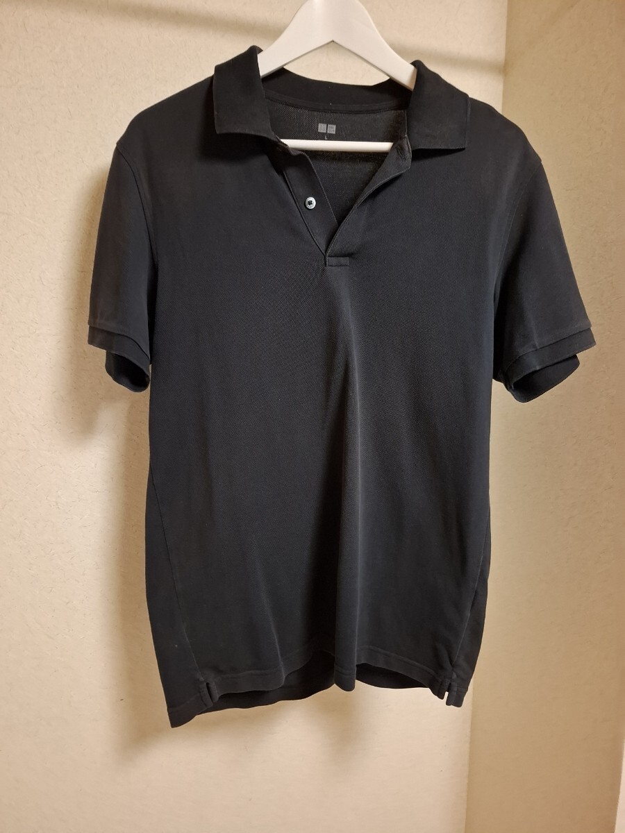 ユニクロUNIQLO ポロシャツ 半袖黒L トップスお買い得です!お役立てくださいませ。格安!拍卖