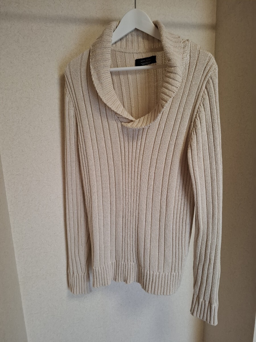 ZARAMan ニット ベージュ L セーター クルーネックめっちゃカッコいいですよ!お買い得です!お役立てくださいませ。格安!拍卖