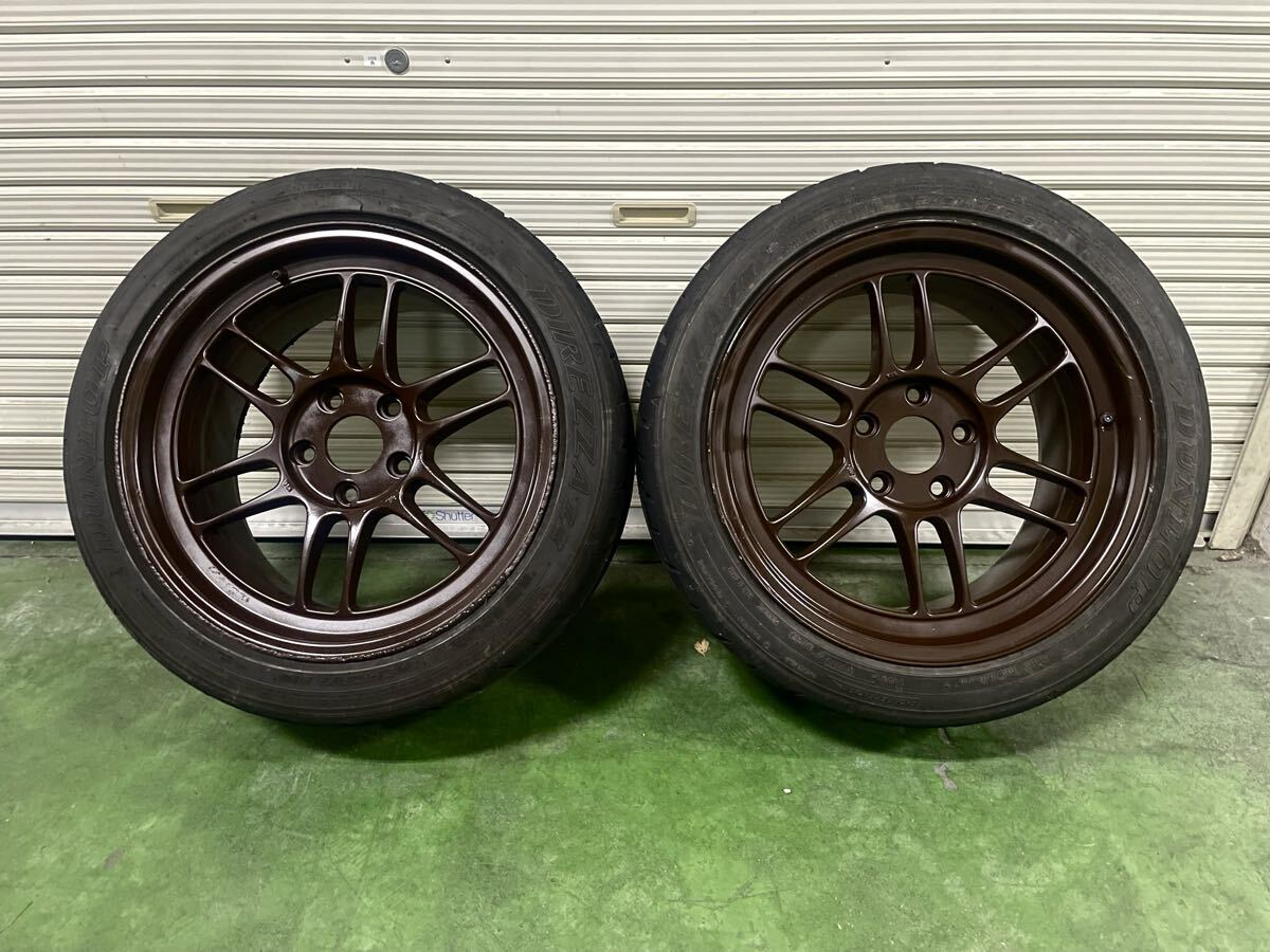 ENKEI RPF1 17インチ 9J+45 114.3 5H DIREZZA Z3 245/40R17 19年製 バリ溝 ジャンク 塗装品 2本セット TE37 CE28 P1レーシング ドリケツ拍卖