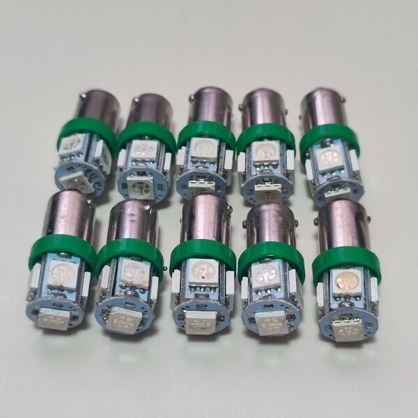 30個 角マーカー用 BA9S 12V 24V LED 電球 グリーン 緑 デコトラ拍卖