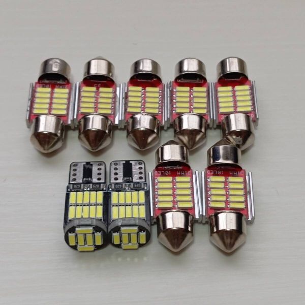 爆光!C25 セレナ T10 LED ウェッジ球 室内灯 ナンバー灯 ルームランプ ホワイト 9個セット T10 LED ホワイト日産 /26/t31拍卖