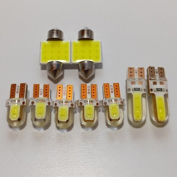 L455 465S タントエグゼカスタム 超爆光!T10 LED ルームランプ ポジション ナンバー灯 9個セット ホワイト ダイハツ /c3/c2/t31拍卖