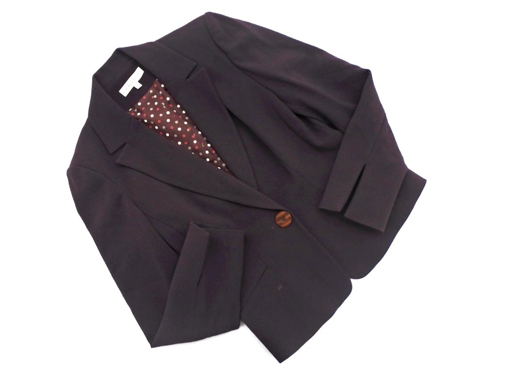 LAURA ASHLEY ローラ アシュレイ ウール混 テーラード ジャケット size7/紫 ◇■ ☆ fia2 レディース拍卖