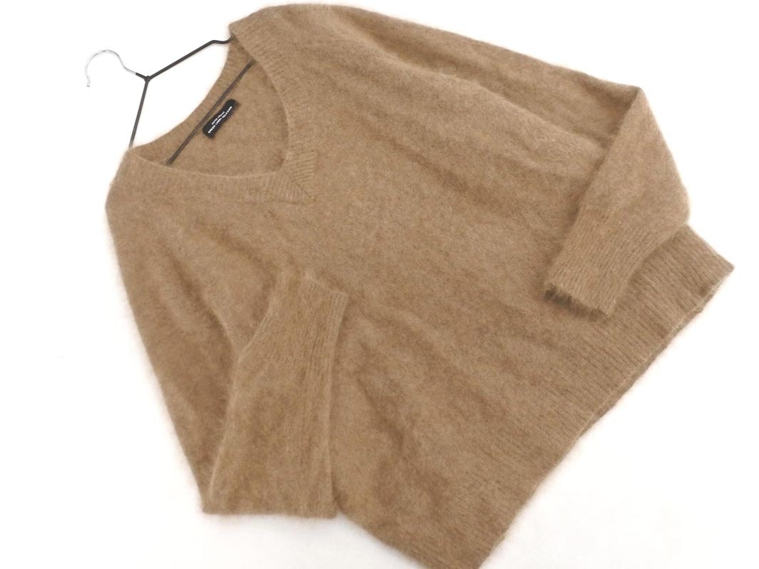グリーンレーベルリラクシング ユナイテッドアローズ ウール混 フェザーヤーン ニット セーター 茶 ◇■ ☆ fia2 レディース拍卖