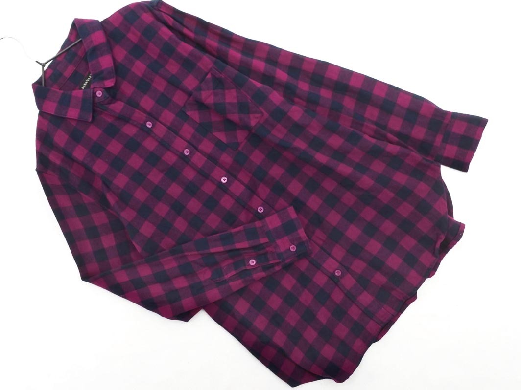 BANANA REPUBLIC バナナリパブリック チェック シャツ sizeXS/紺xピンク ◇■ ☆ fia5 レディース拍卖