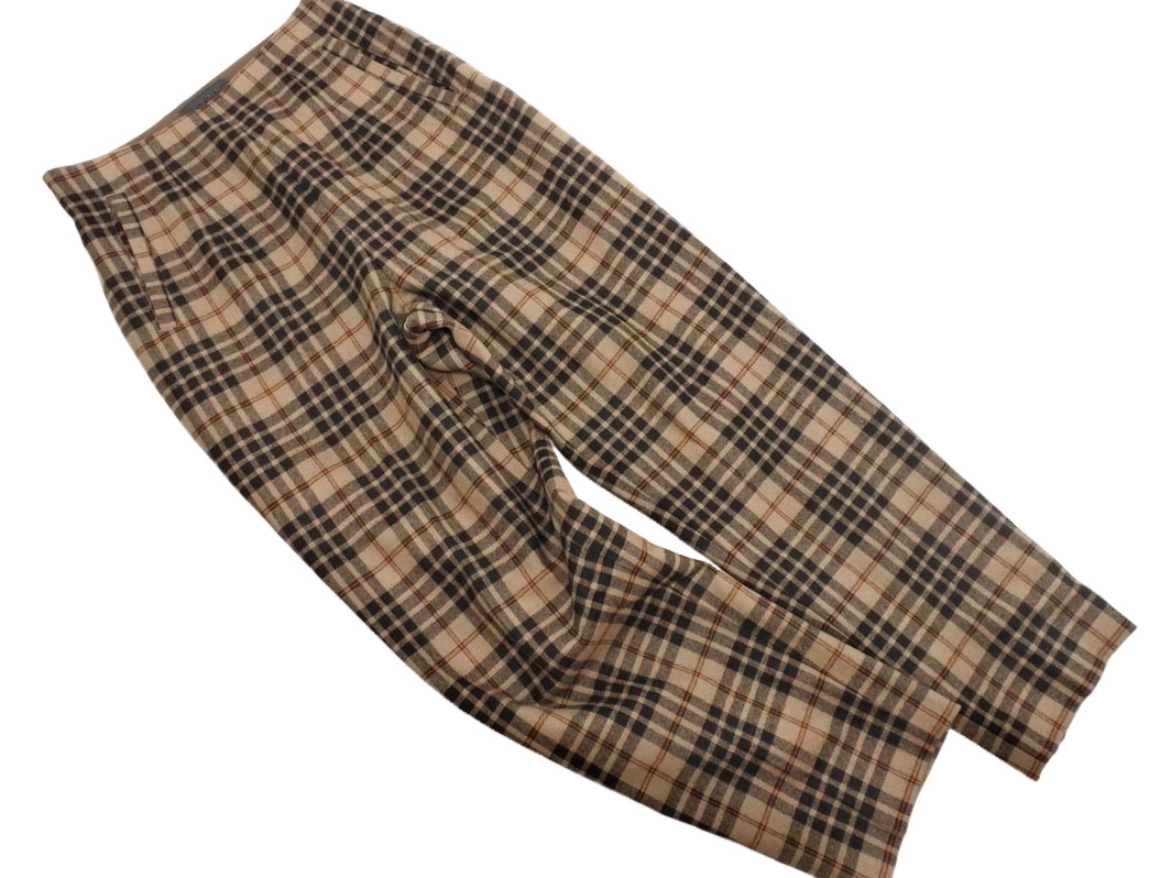 Spick & Span スピック&スパン SアンドS ウール混 チェック テーパード パンツ size36/茶 ◇■ ☆ fia5 レディース拍卖