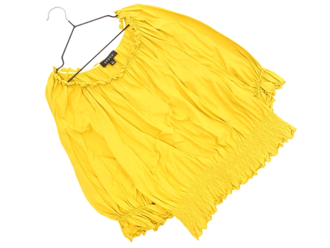 ネコポスOK EPOCA エポカ ギャザー カットソー size40/マスタード ◇■ ☆ fia9 レディース拍卖