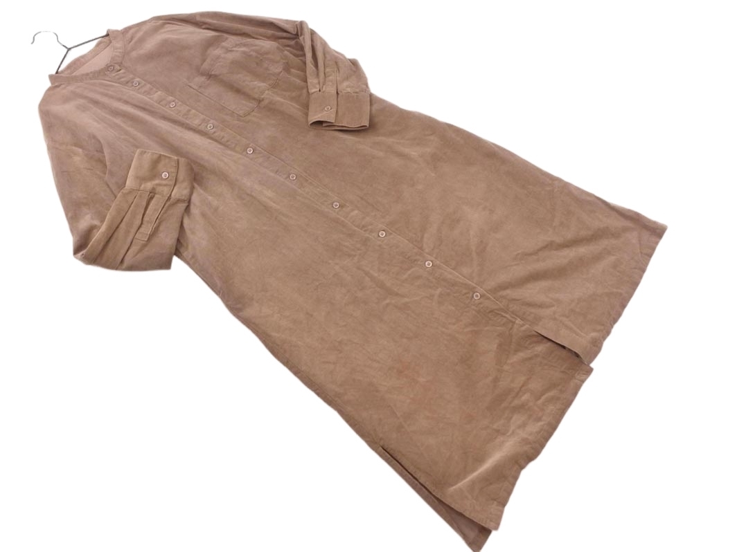 LEPSIM レプシィムローリーズファーム コーデュロイ バンドカラー シャツ ワンピース sizeF/茶 ◇■ ☆ fib0 レディース拍卖