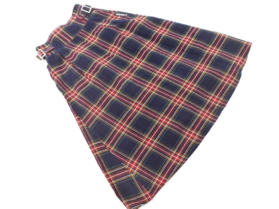 LOVETOXIC ラブトキシック ナルミヤ チェック ロング スカート 160cm 紺 ◇■ ☆ fib0拍卖