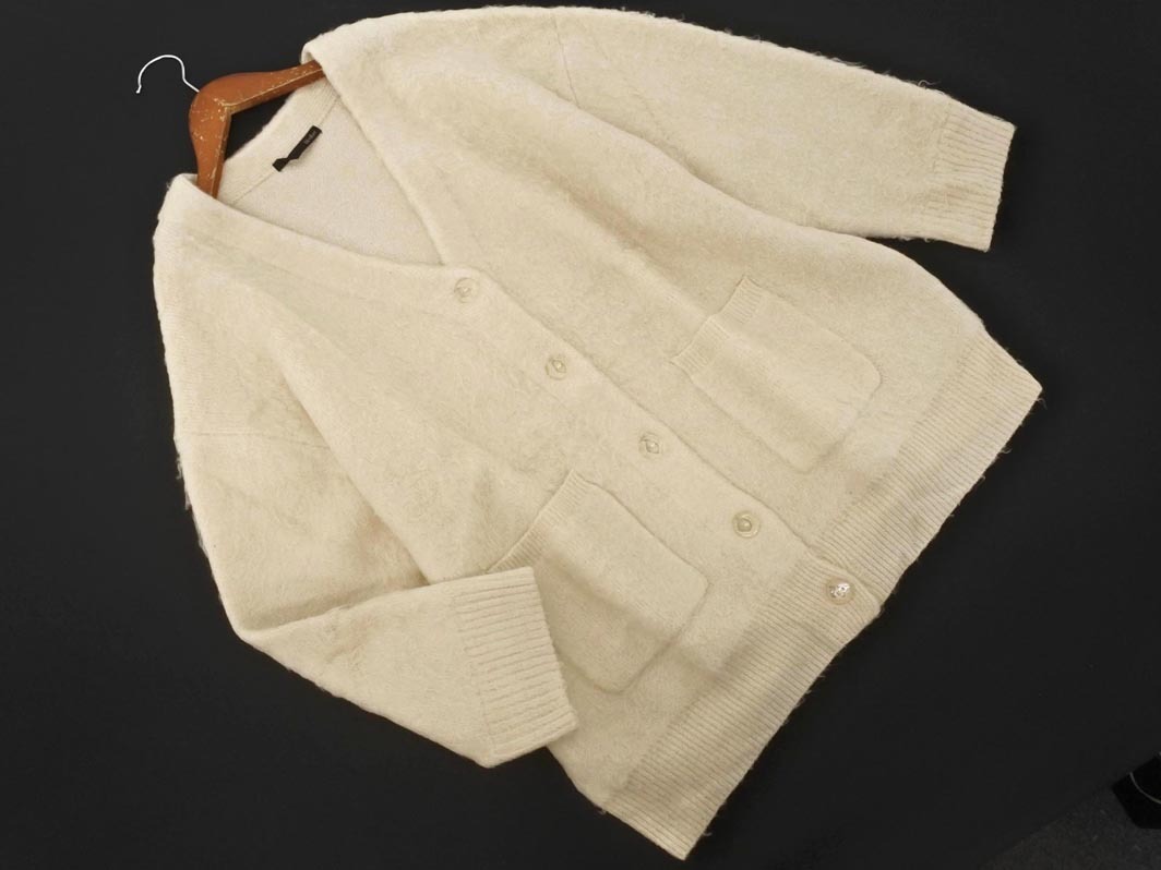 Heather ヘザー Vネック ポケット ニット カーディガン sizeF/アイボリー ◇■ ☆ fib0 レディース拍卖