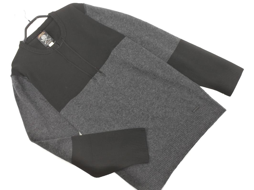 DIESEL ディーゼル 切替 ニット セーター sizeM/グレーx黒 ◇■ ☆ fia8 メンズ拍卖