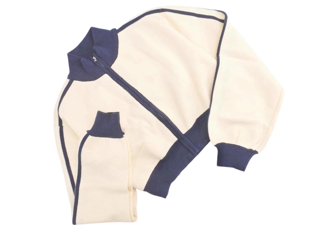 SPIRALGIRL スパイラルガール ショート丈 ジップアップ ニット カーディガン sizeF/白x紺 ◇■ ☆ fib0 レディース拍卖