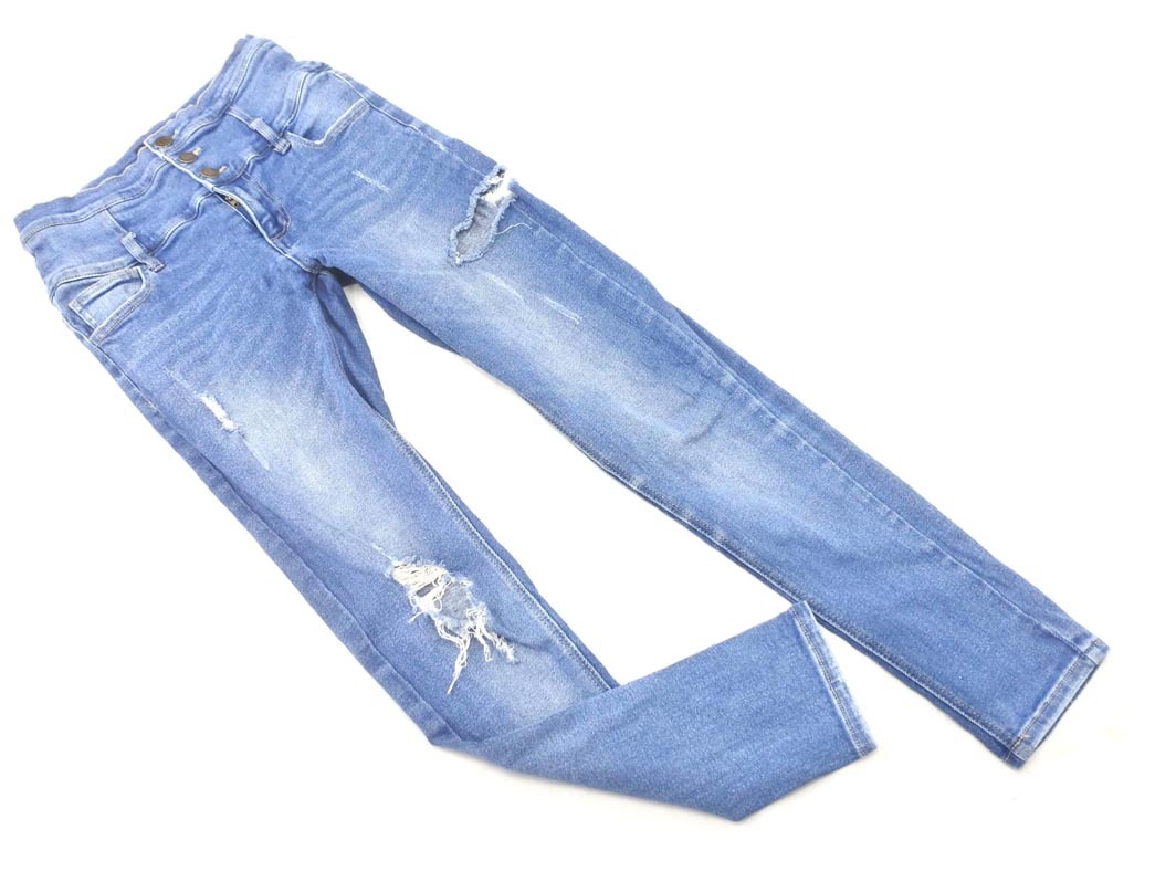 INGNI イング ストレッチ ダメージ加工 スキニー デニムパンツ sizeS/紺 ■■ ☆ fib6 レディース拍卖