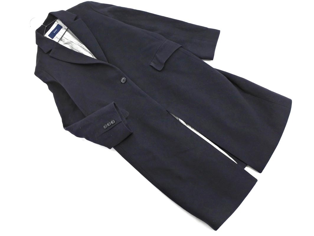 SHIPS シップス ウール100% チェスター コート size38/濃紺 ◇■ ☆ fic5 レディース拍卖