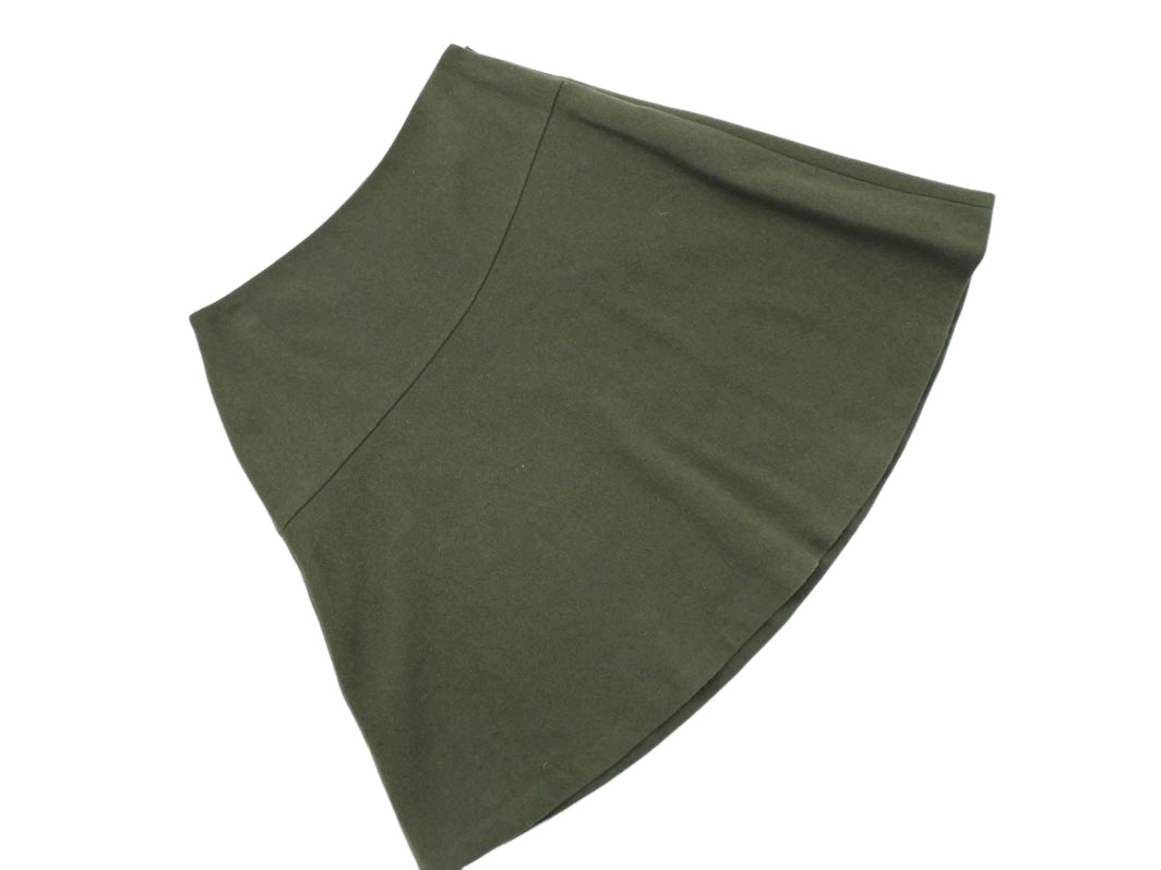 新品 INDIVI インディヴィ ウール混 Aライン 台形 スカート size38/カーキ ◇■ ☆ fic5 レディース拍卖