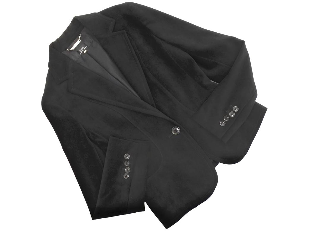 INED イネド ベロア テーラード ジャケット size9/黒 ◇■ ☆ fid0 レディース拍卖