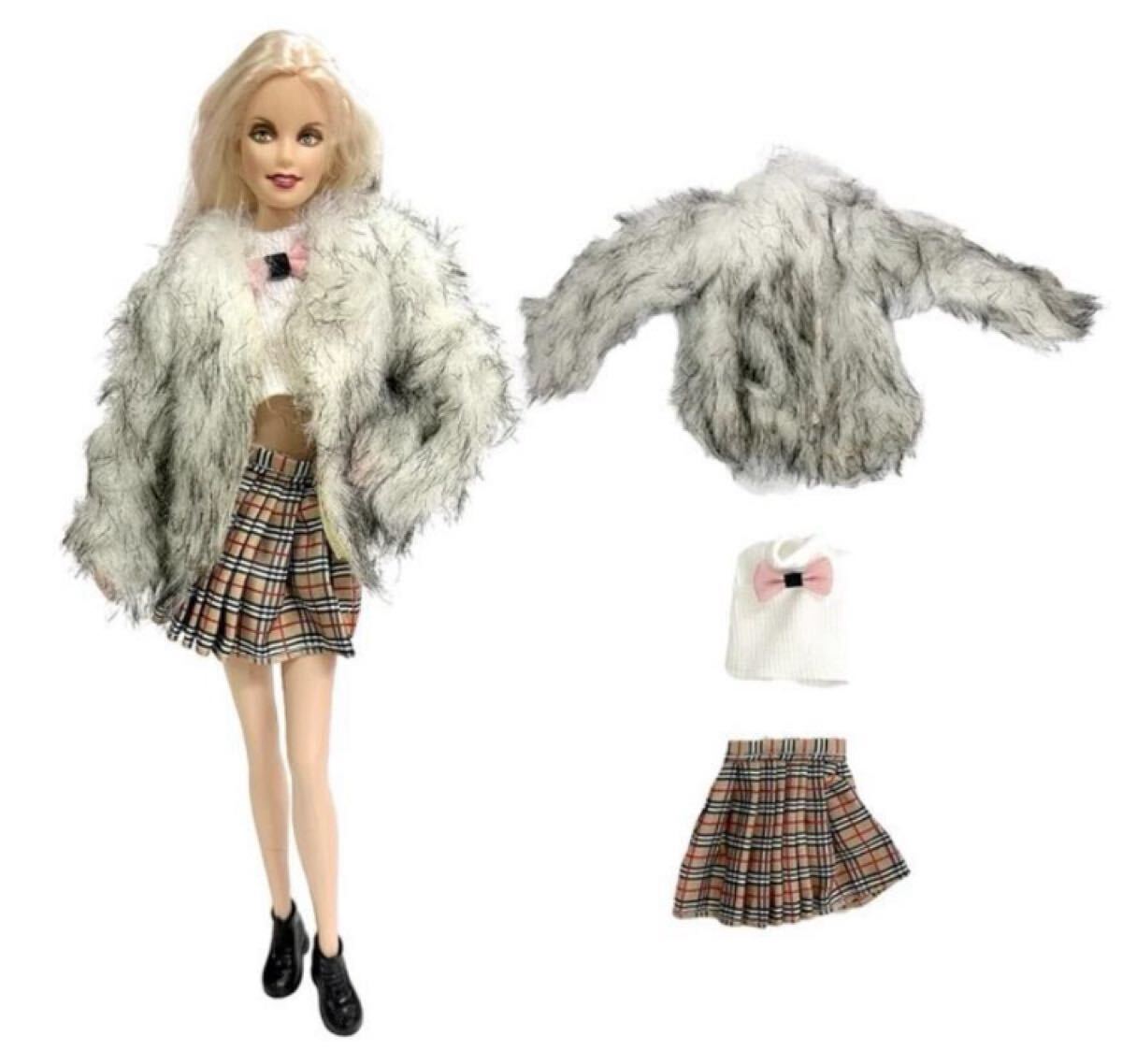 モコモコジャケット・タンクトップ・スカートリカちゃん・バービー・お人形さん用 着せ替え人形 昭和レトロ リカちゃん 人形拍卖