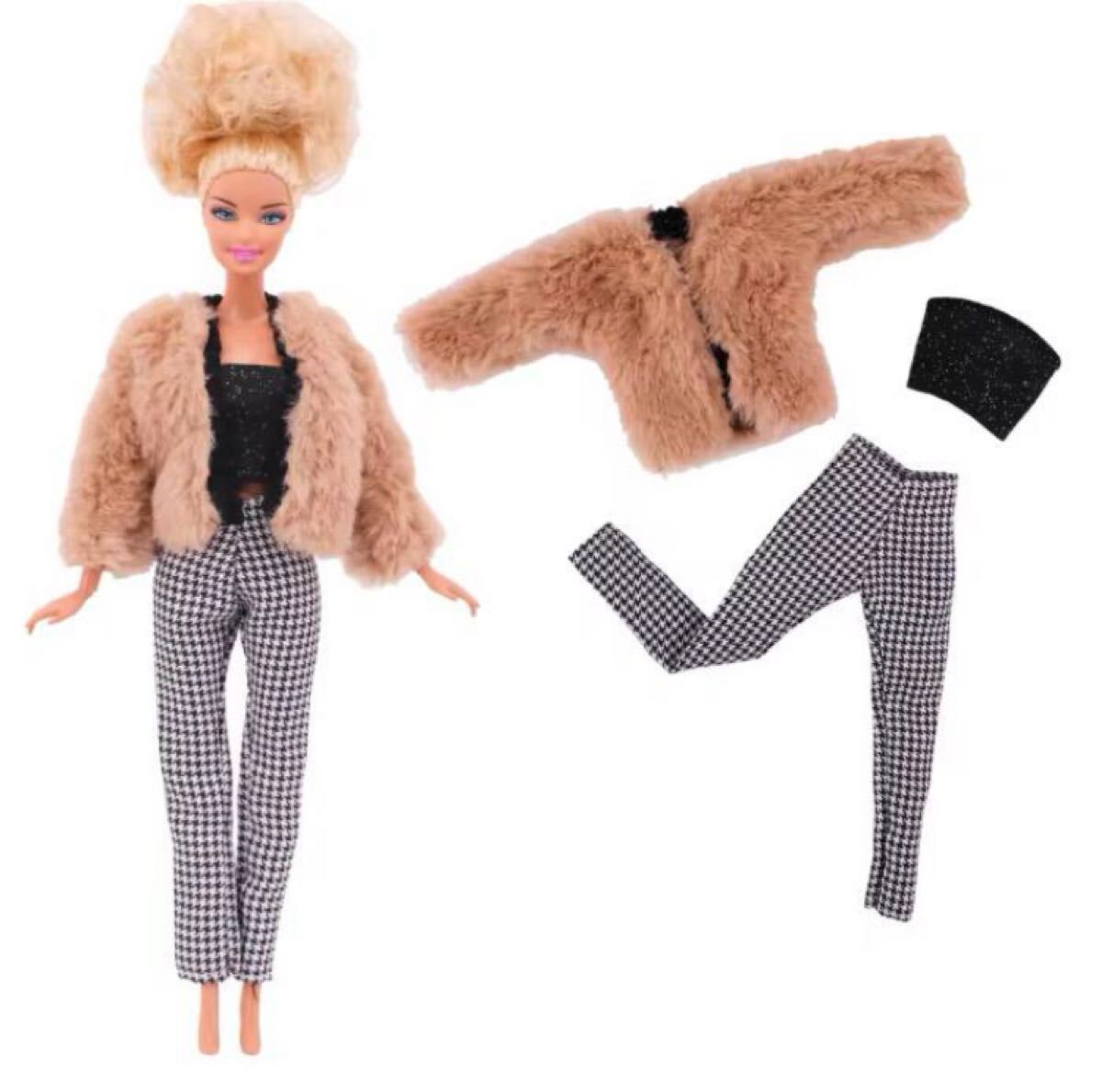 モコモコジャケット・ベアトップ・パンツ リカちゃん・バービー・お人形さん用 リカちゃん はるとくん ドール ハンドメイド拍卖