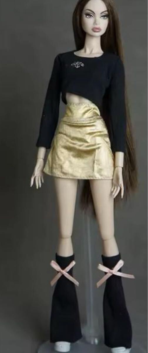 ブラックとゴールドのアウトフィットリカちゃん・バービーちゃん・お人形さん用 人形 バービー拍卖