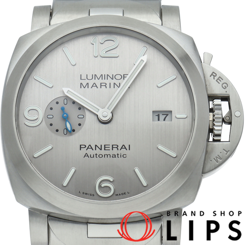 パネライ ルミノールマリーナ 44mm PAM00978 箱 保証書 SS メンズ時計 シルバー 仕上げ済 美品 中古拍卖