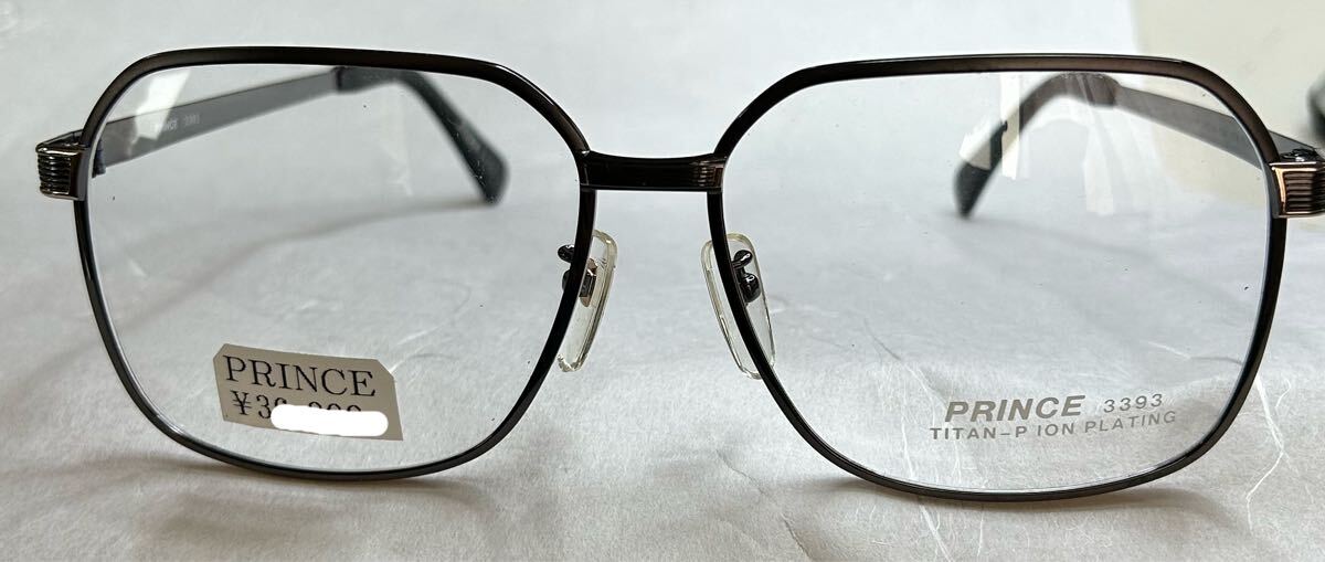 眼鏡フレーム PRINCE ALL チタンP フルリム メタリックシルバーカラー 64-16-150 未使用 ヴィンテージ 美品 拍卖